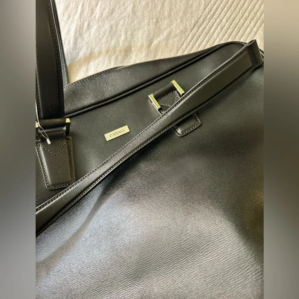 CANALI Saffiano Leather Briefcase new